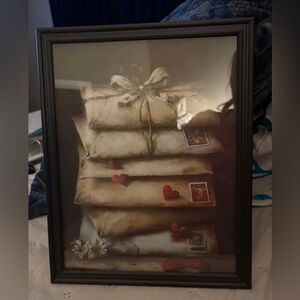 Framed Vintage Letter Art Decor